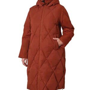 Mondetta Outdoor Project Women’s Long Diamond Quilted Parka Jacket Red XXL